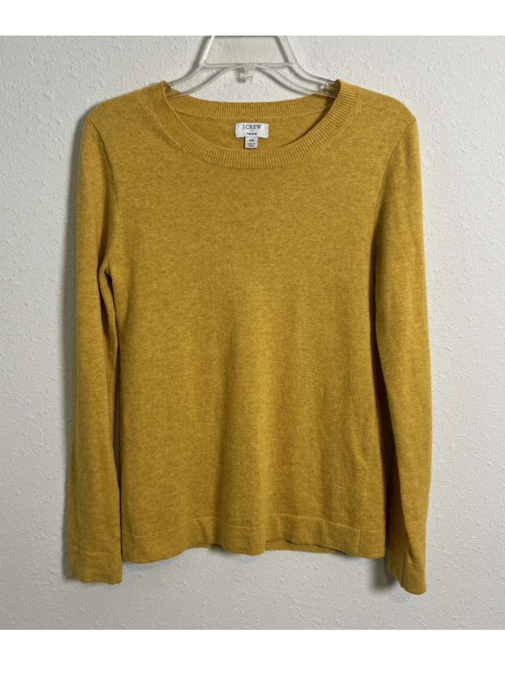 J. Crew Wool Cotton Blend Teddie Sweater Fine Knit Rustic Yellow Women’s XS